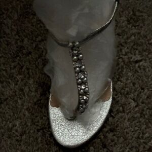 Jessica Simpson Silver Embellished Sandals